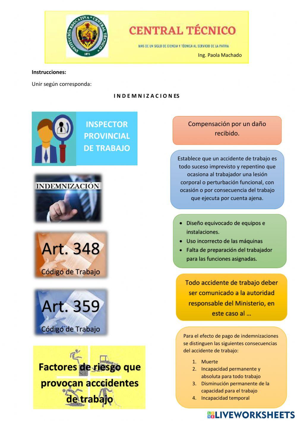 INDEMNIZACIONES POR ACCIDENTES LABORALES