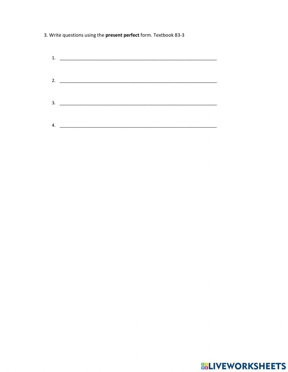 6th grade Present perfect