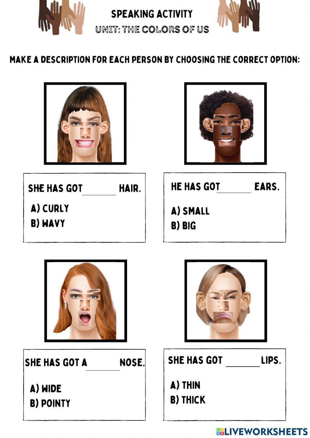 Speaking Physical appearance