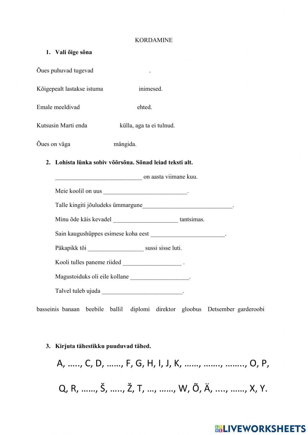 Eesti keel kordamine