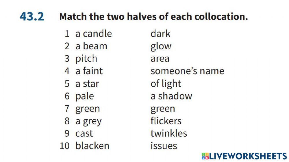 Collocations in use -Colour and light
