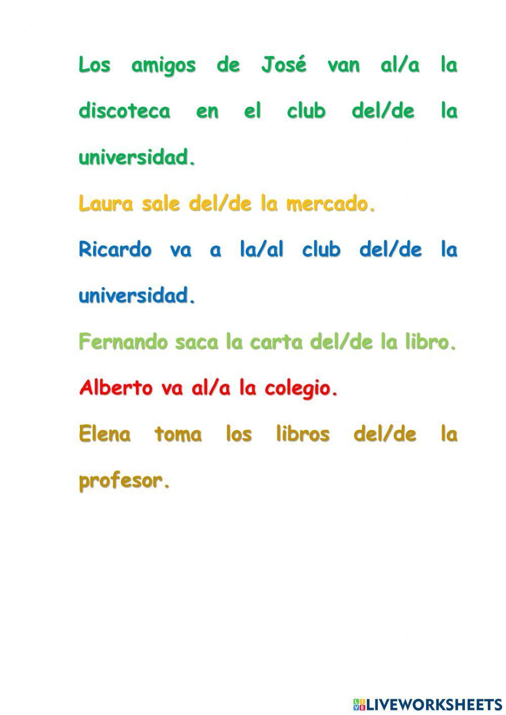 Contracción DEL y AL