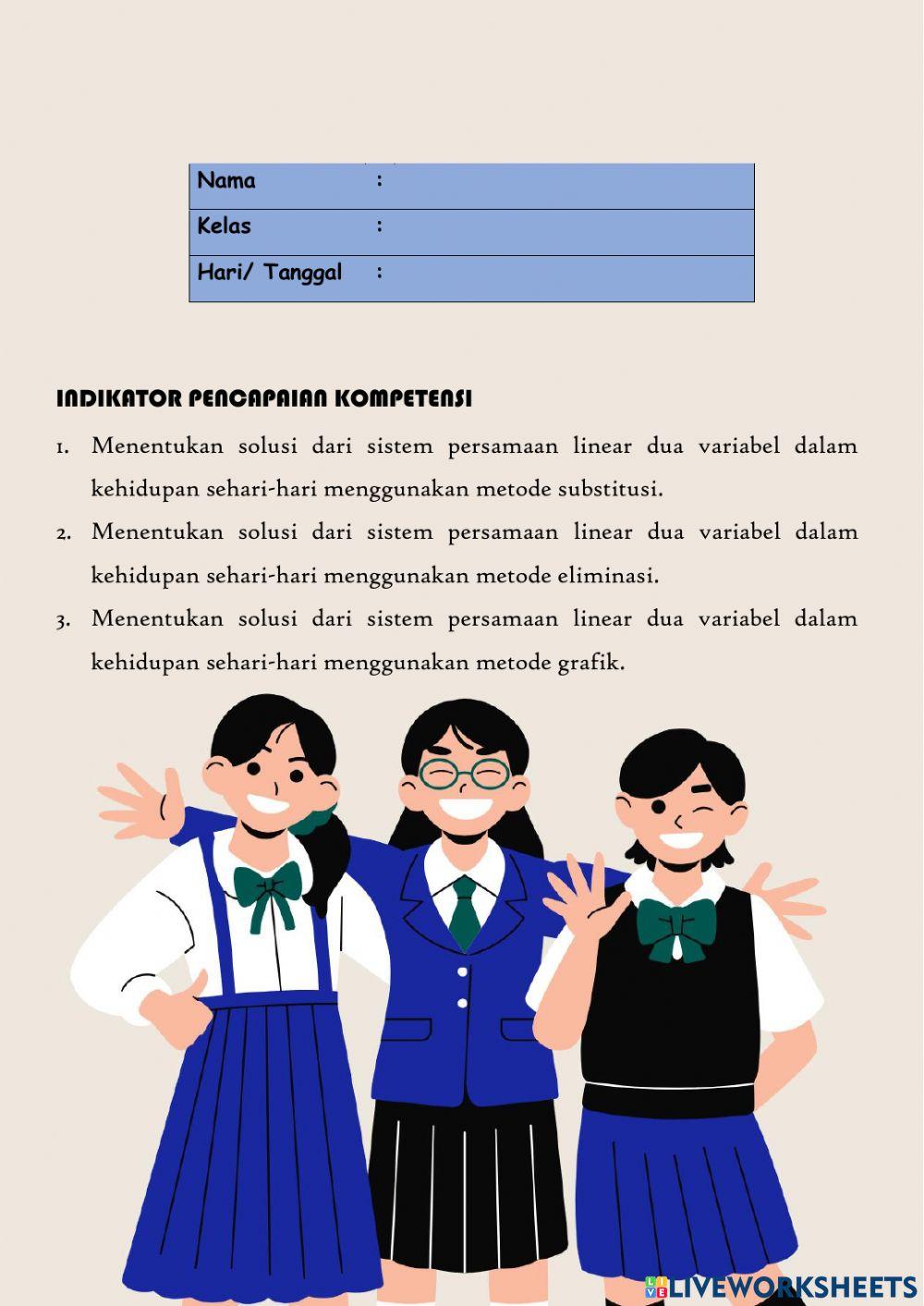 SPLDV LKPD (Substitusi dan Eliminasi)