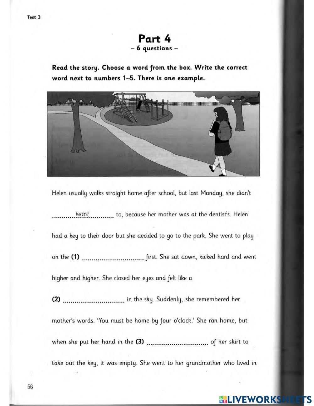 Flyers - Test 3 - Book 4 - Reading and Writing P1