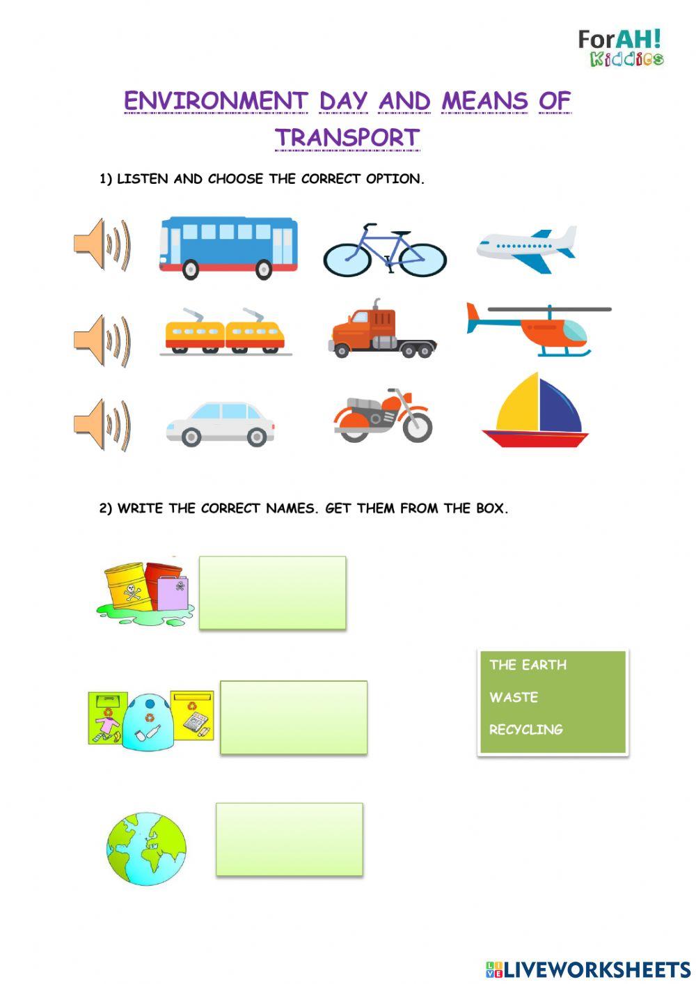 Means of transport and environment day