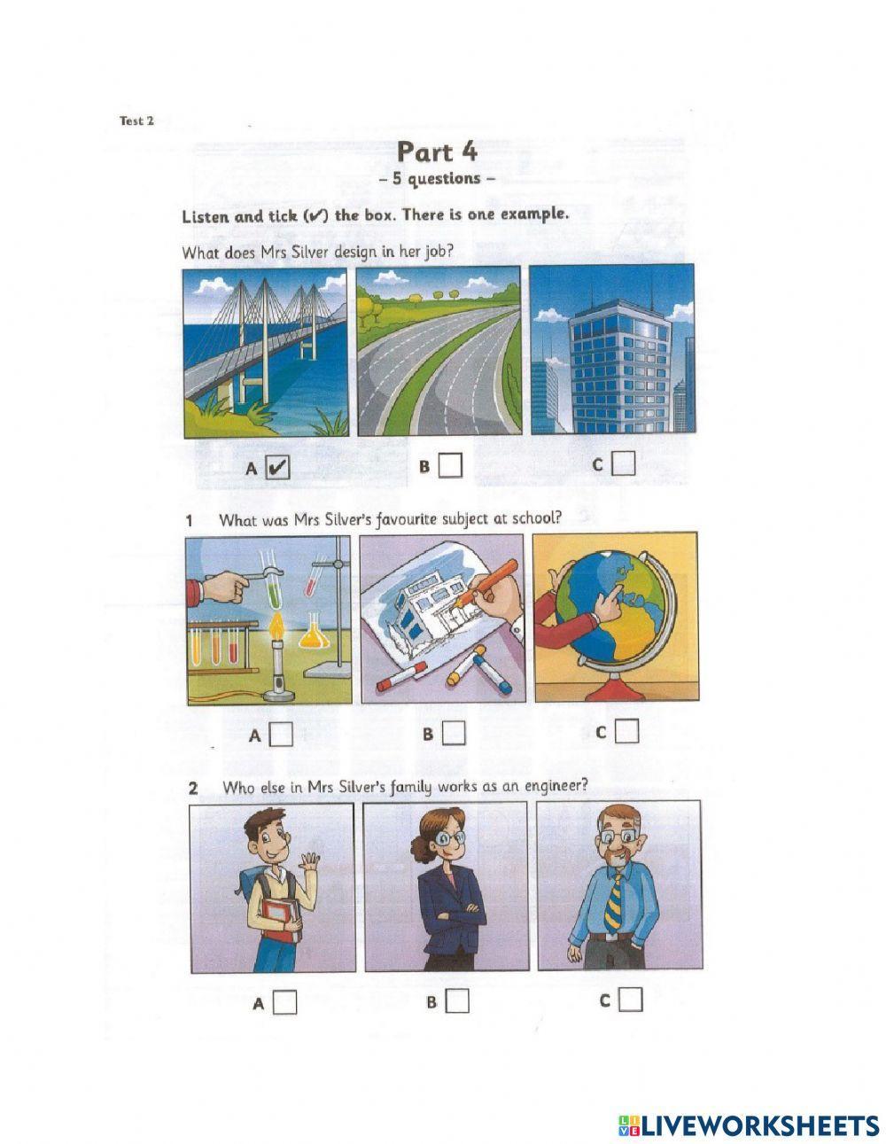 Flyers 3 Test 2 Listeing