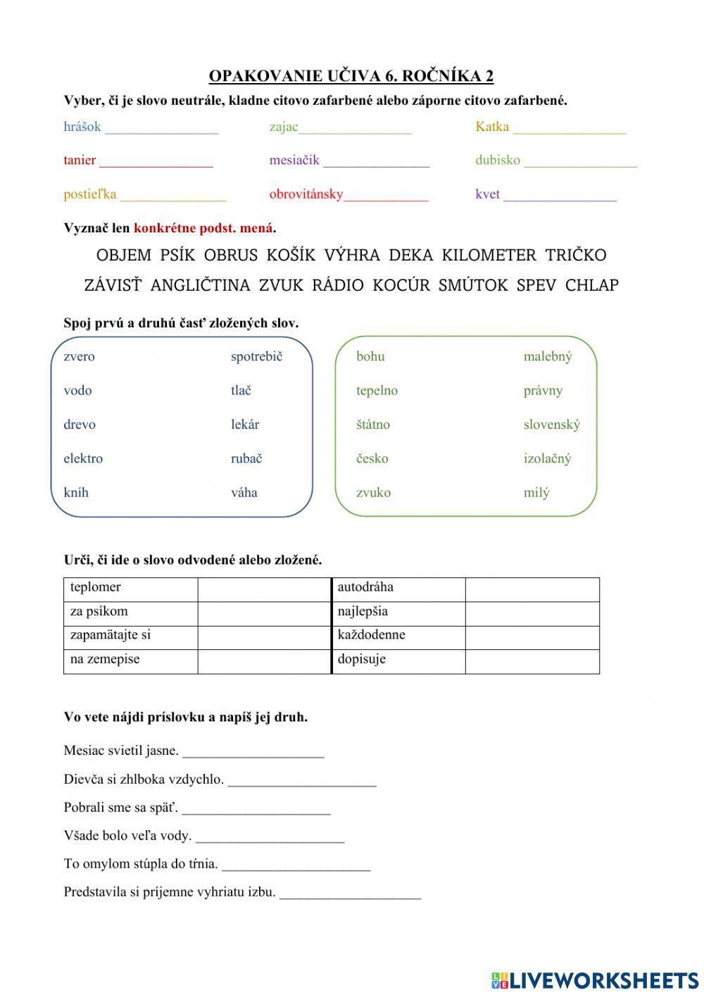 Opakovanie 6.ročníka