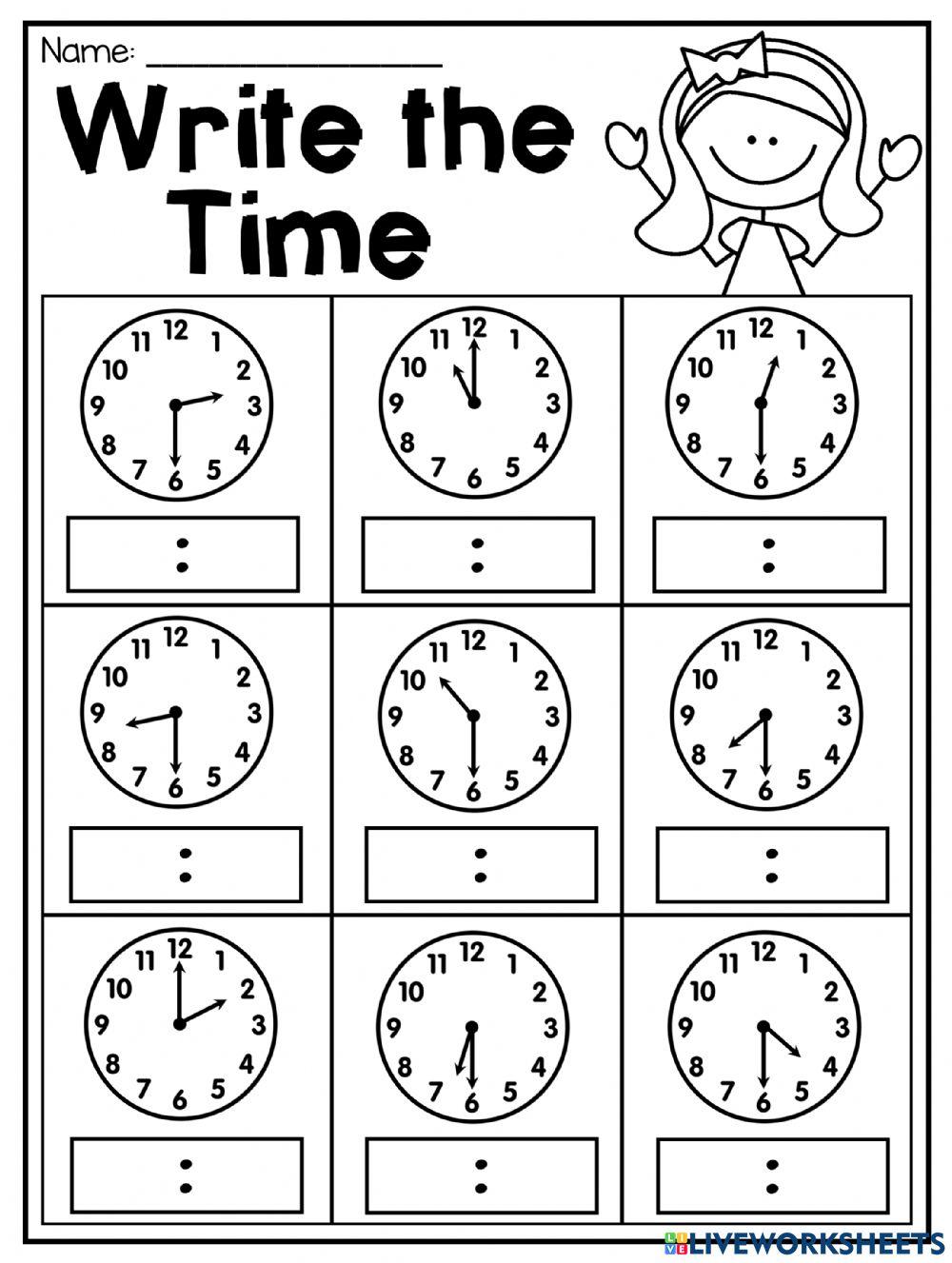 Telling the time liveworksheets 2067898