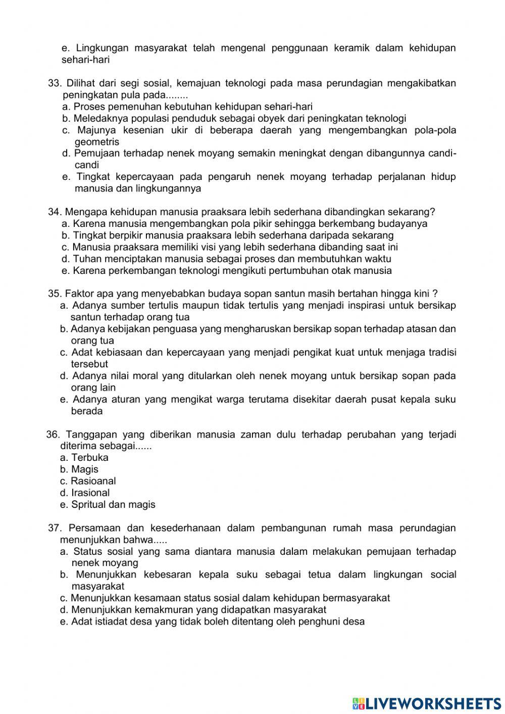 Ujikom 2 Sejarah Indonesia X Paket C