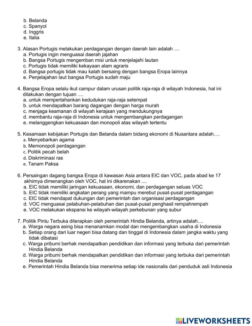 Ujikom 2 Sejarah Indonesia XI Paket C