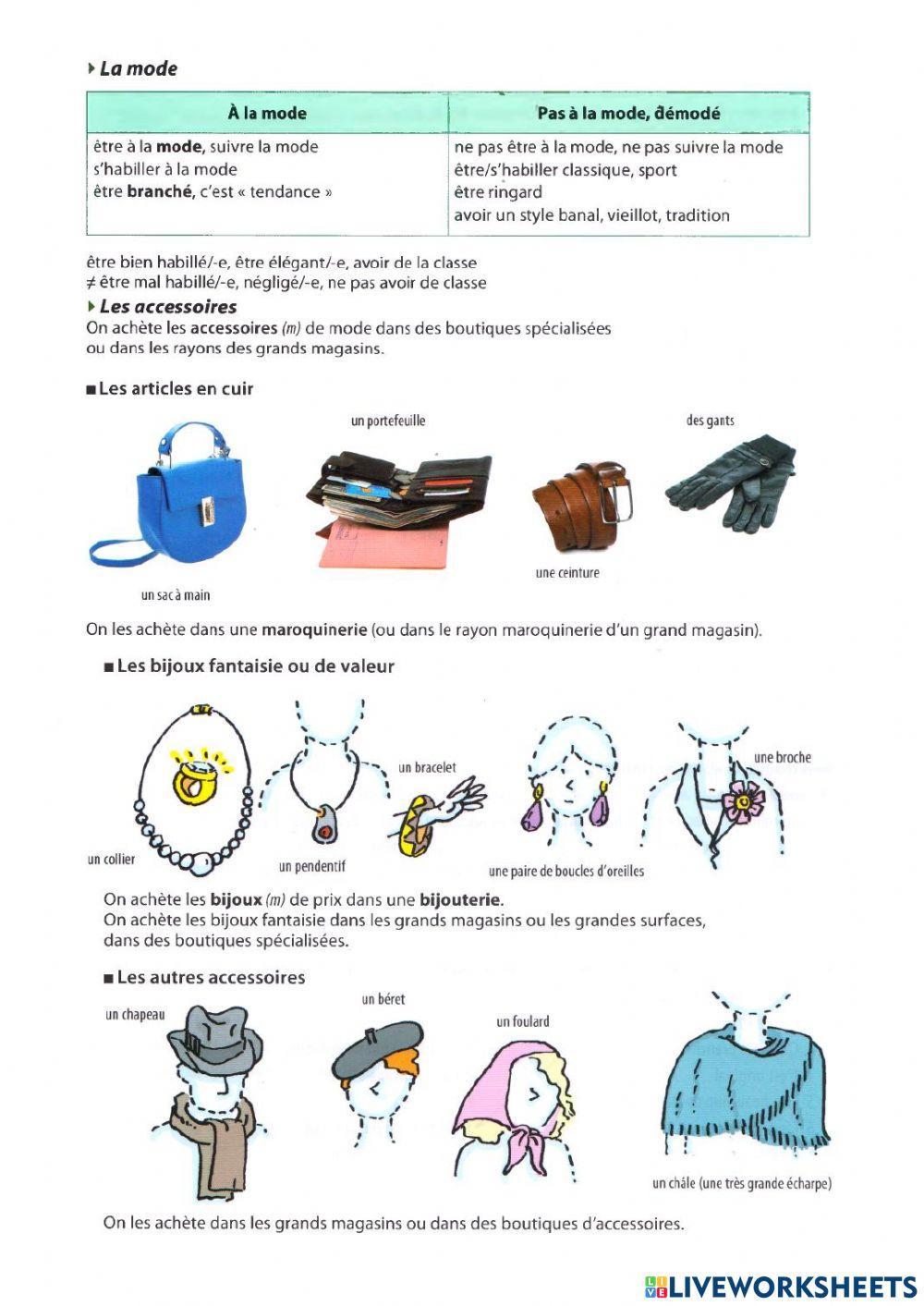 LA MODE et LES ACCESSOIRES B1