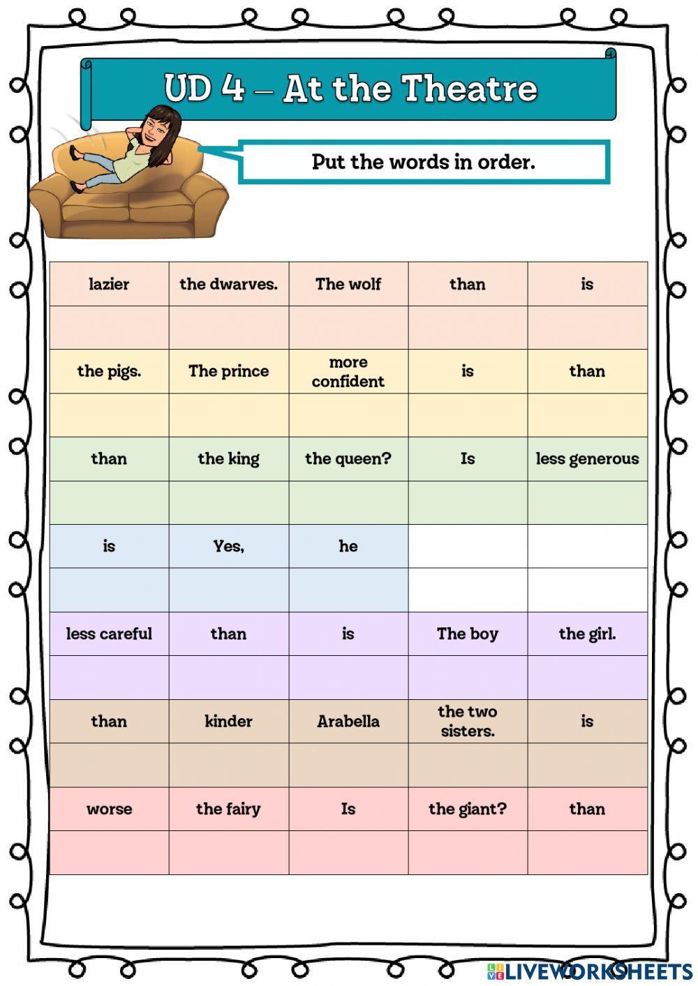 6º UD 4 At the Theatre Ficha 5