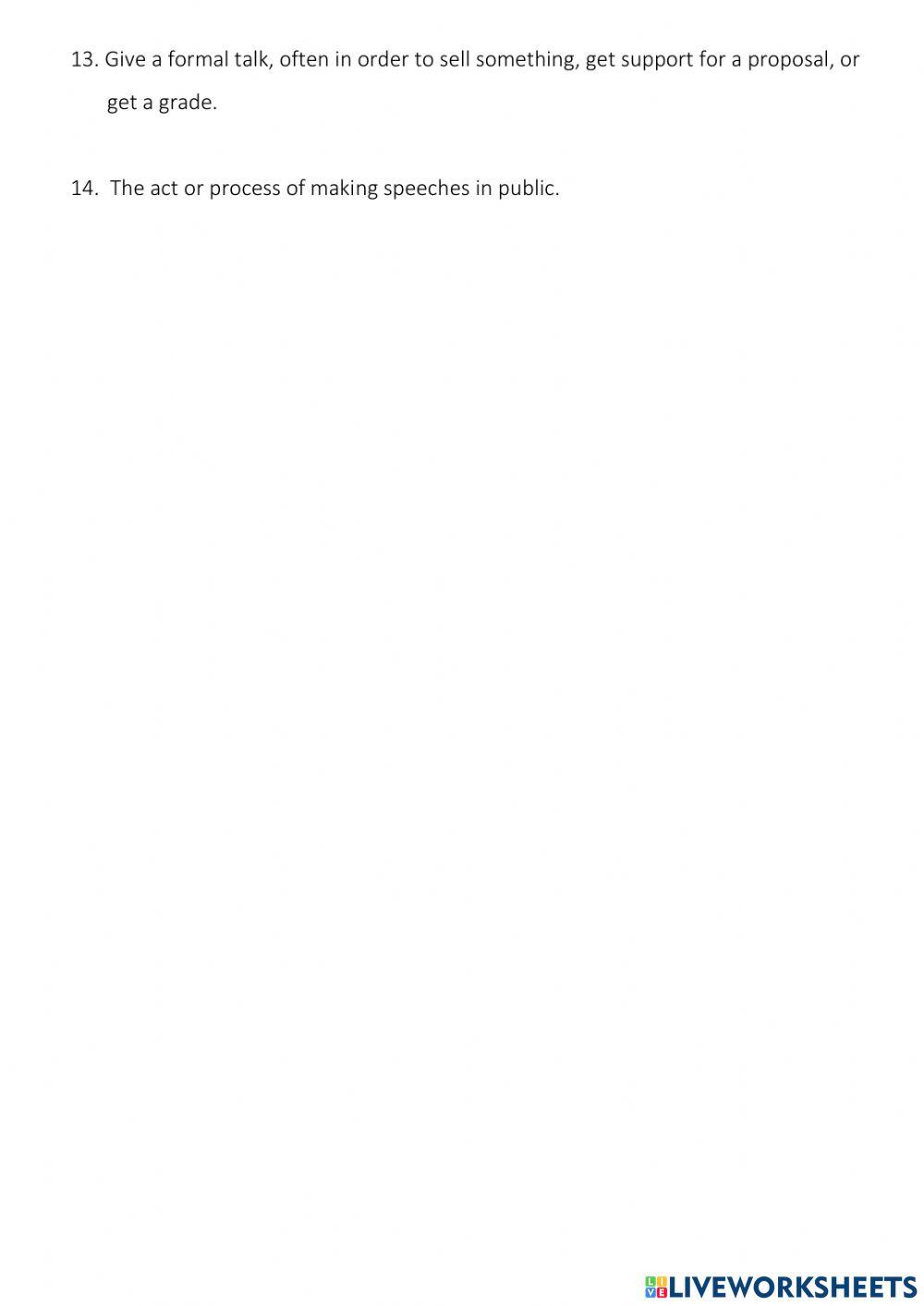 Vocabulary about communication