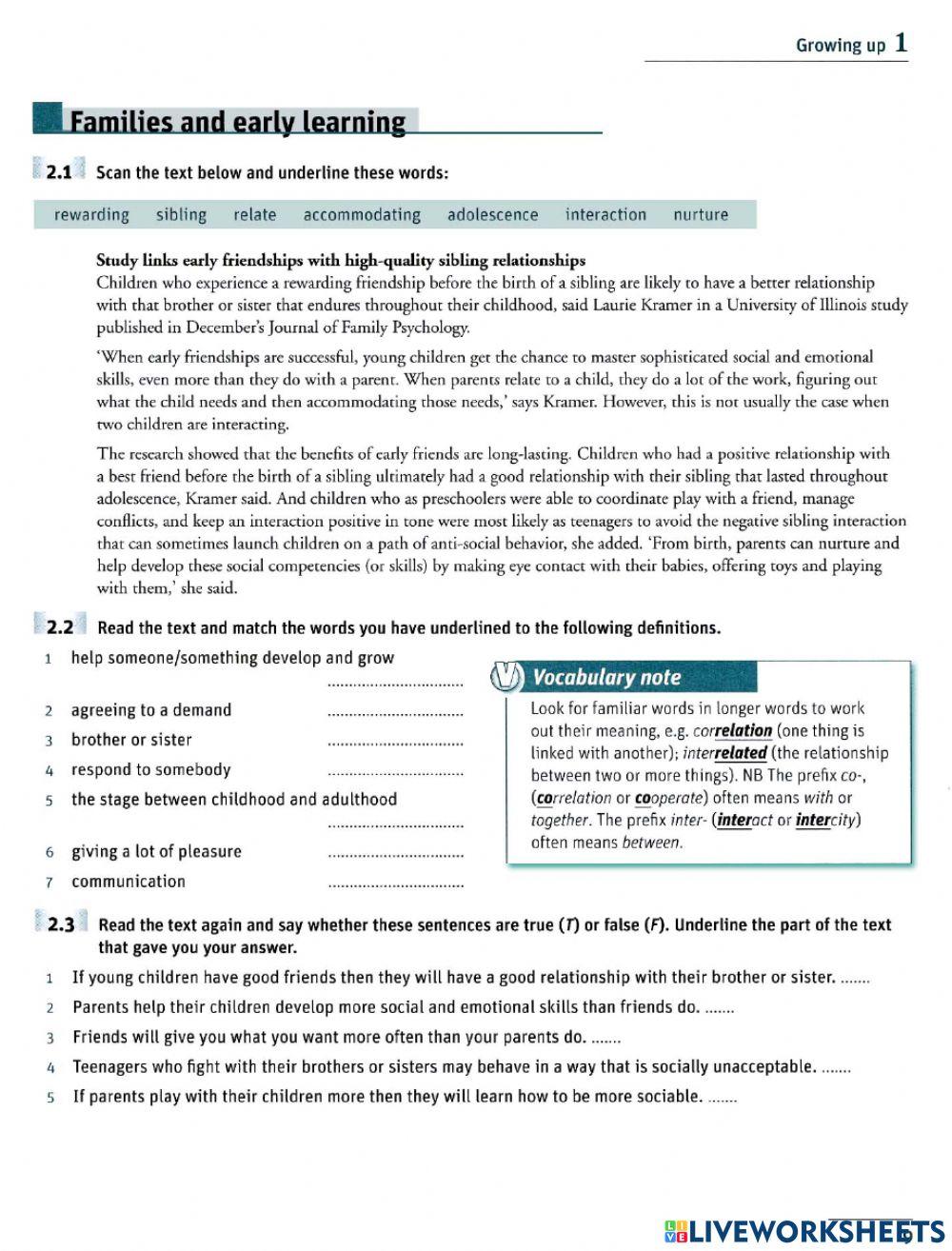 IELTS VOCABULARY UNIT 1