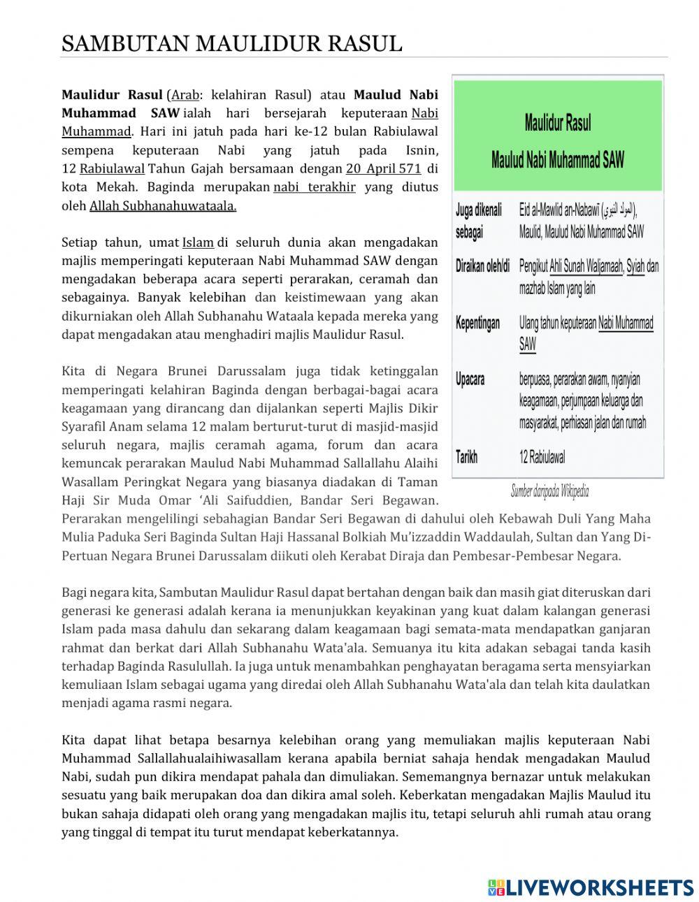 Sambutan Maulidur Rasul Sambutan Maulidur Rasul