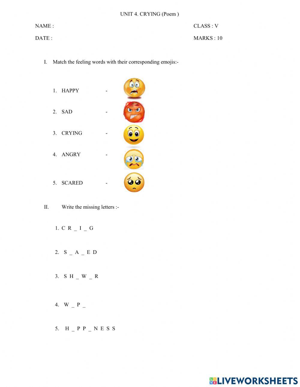 UNIT 4 - CRYING - Poem