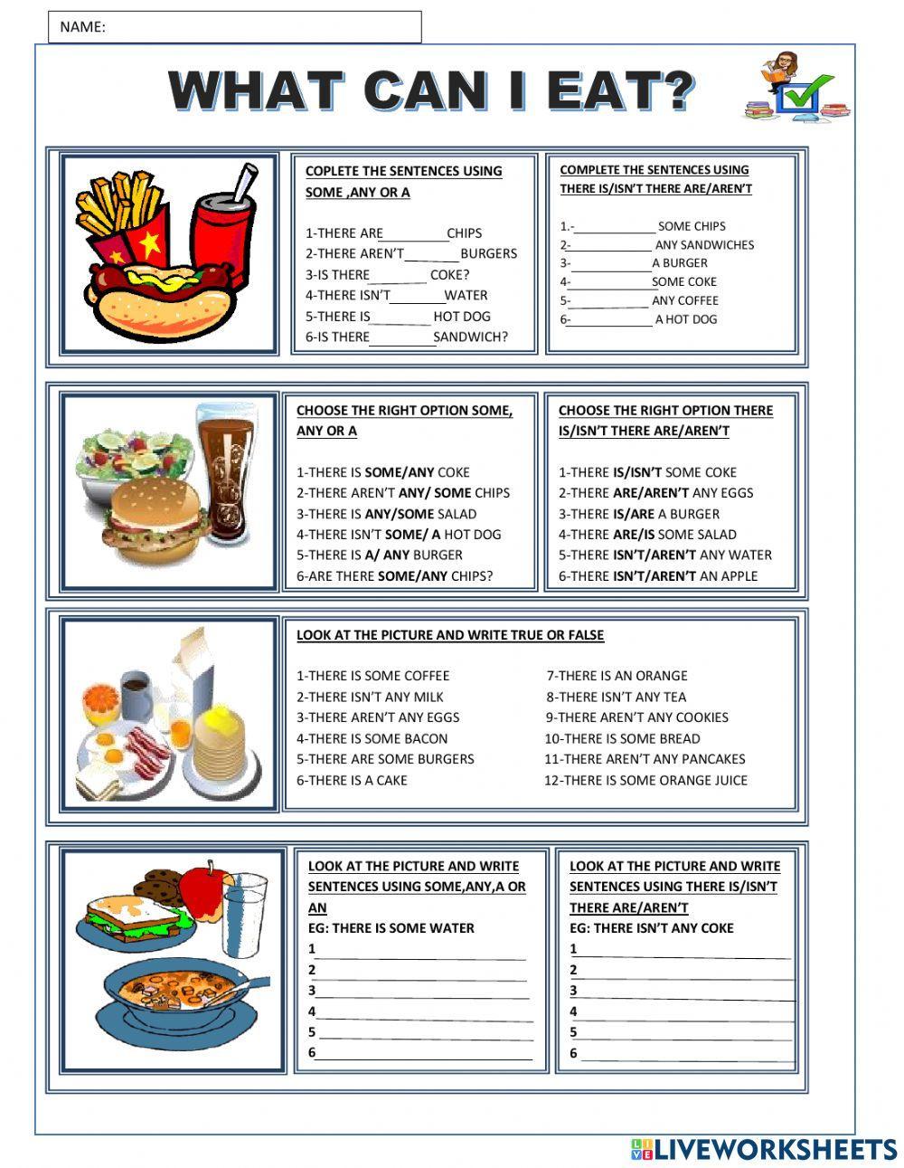 Worksheet: What can I eat