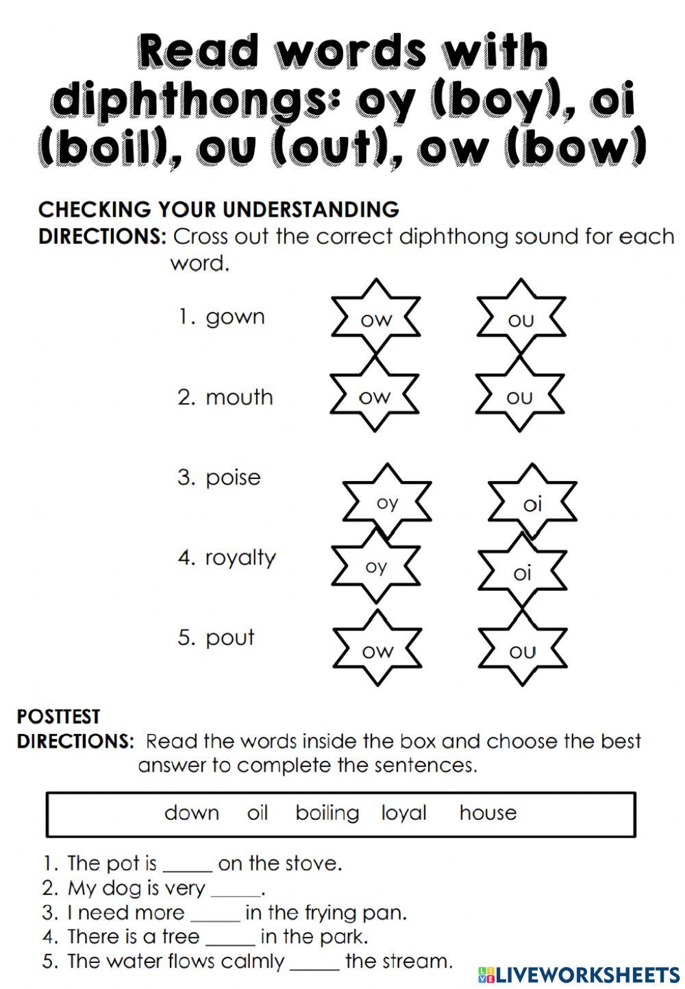 Read words with diphthongs