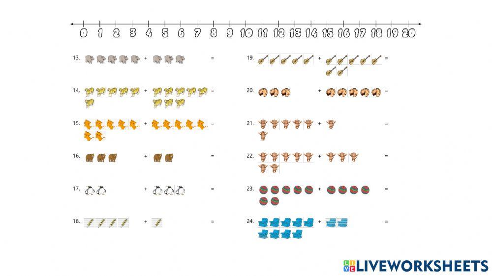 Penjumlahan Bergambar 1-20