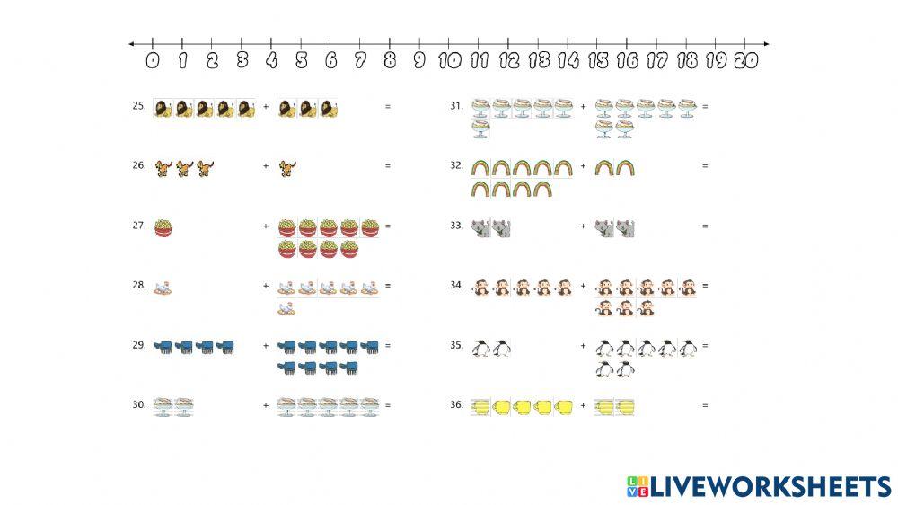 Penjumlahan Bergambar 1-20