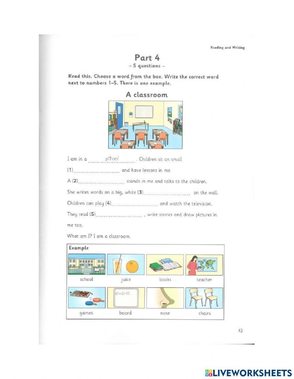 Starters - Test 3 - Book 7 - Reading and Writing