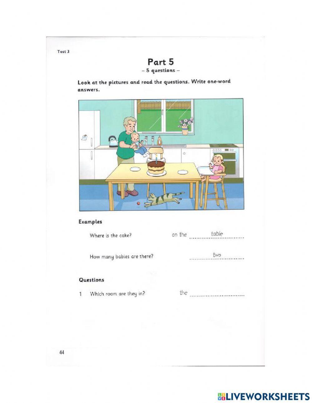 Starters - Test 3 - Book 7 - Reading and Writing