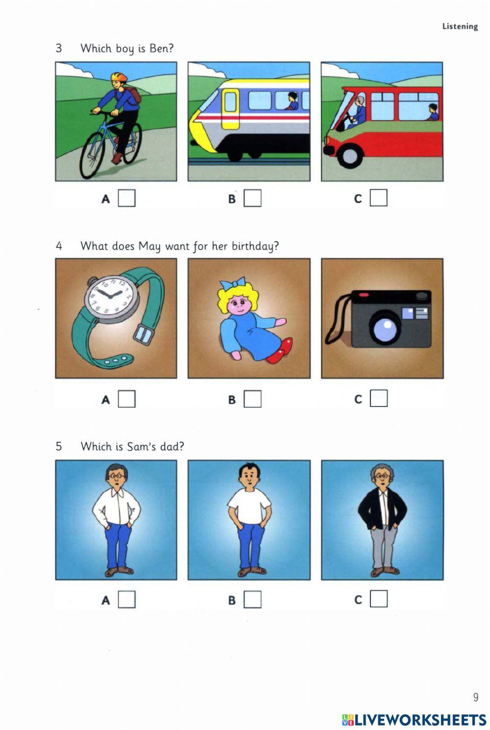 Starters - Test 1 - Book 8 - Listening