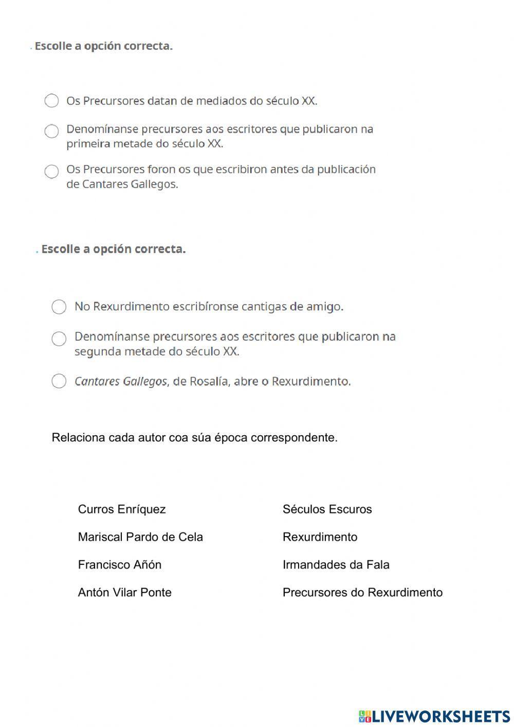 Os séculos escuros e o rexurdimento