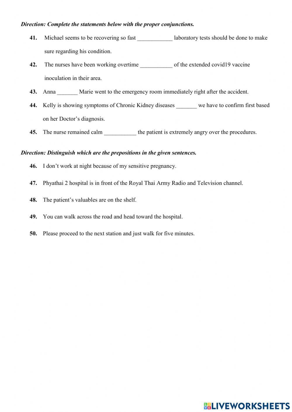 Intermediate class (Final examination)