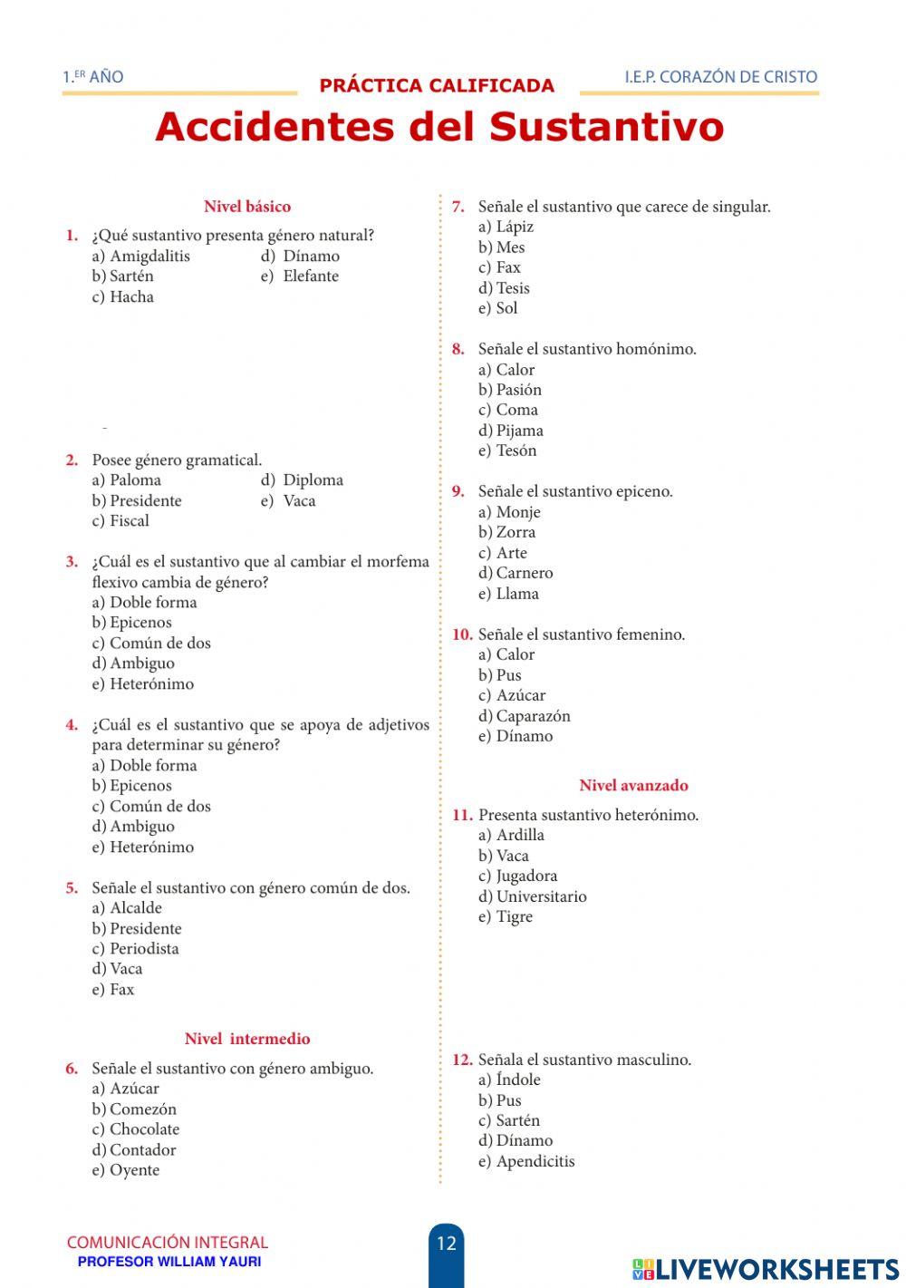 Accidentes sustantivo