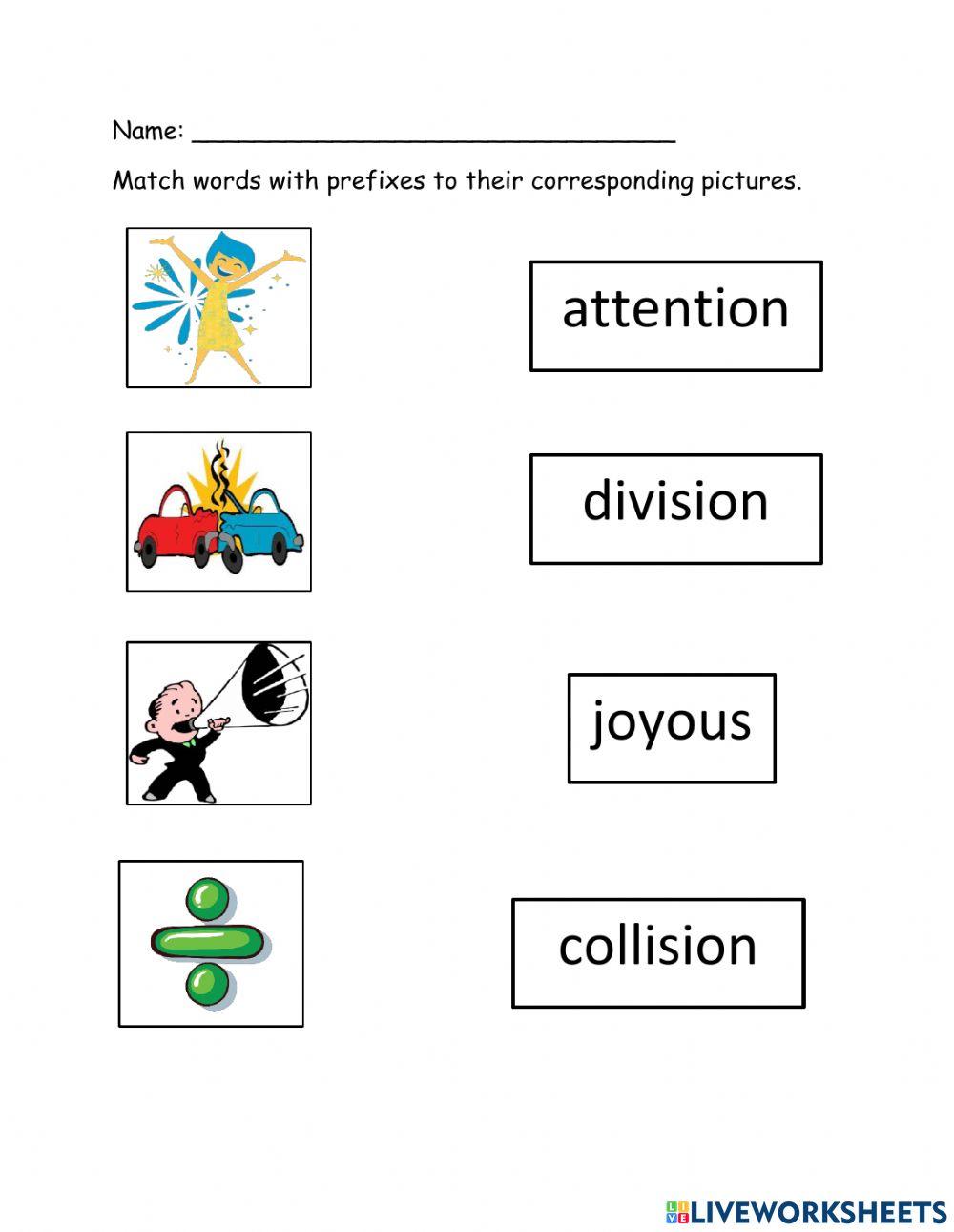 Suffixes ous tion sion online exercise for Live Worksheets