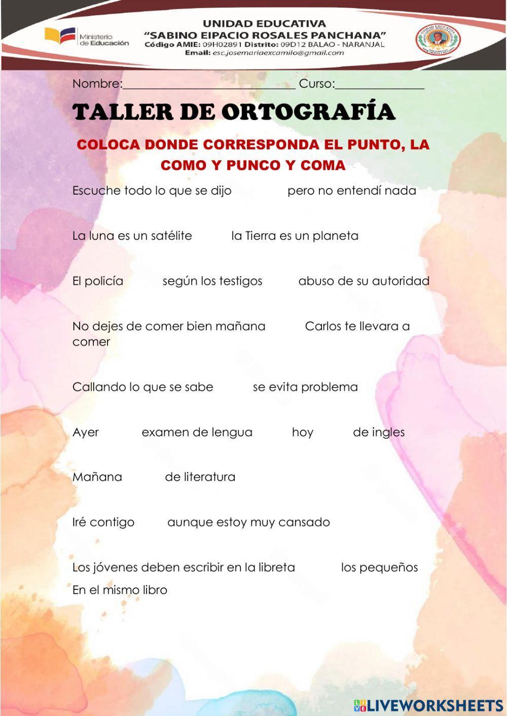 Taller de ortografia