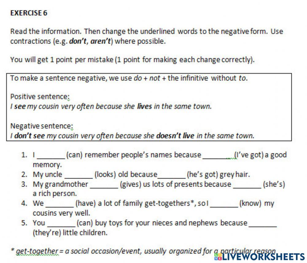 IE1, unit 1, Grammar and Vocabulary, Exercise 6