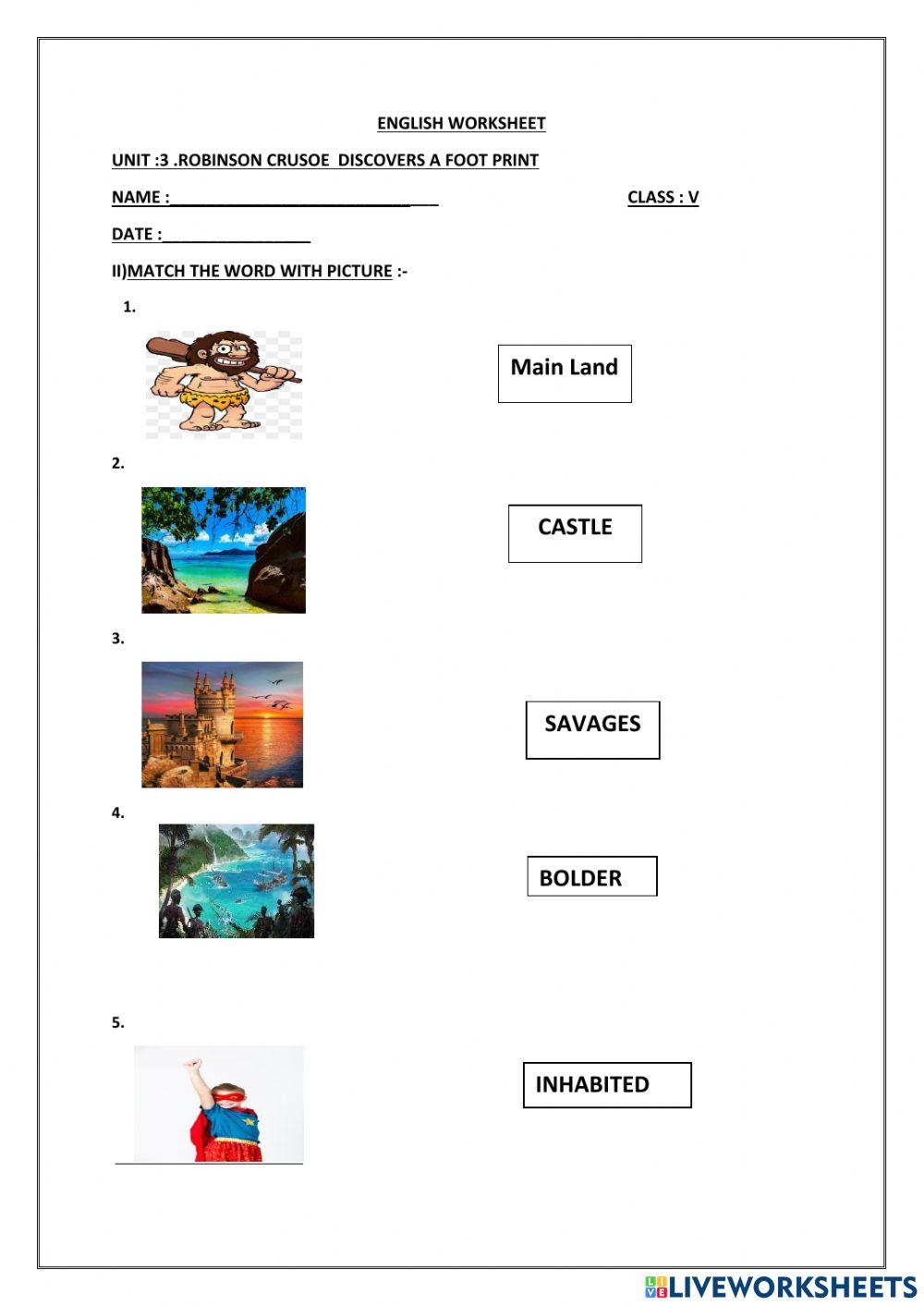 Robinson crusoe discovers a foot print