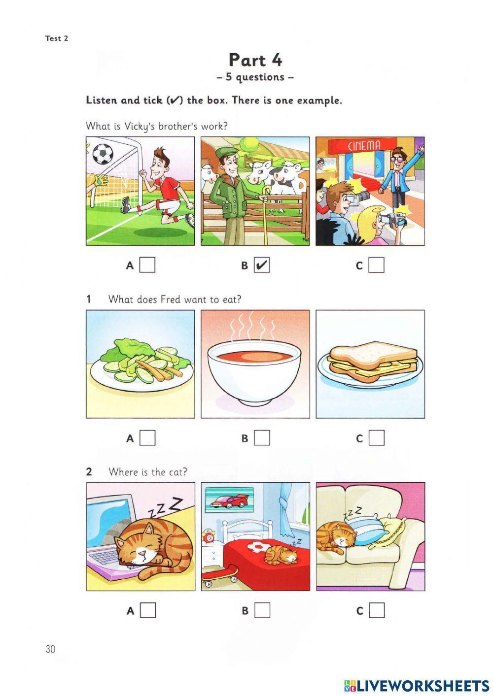 Movers 2 Test 2 Listening