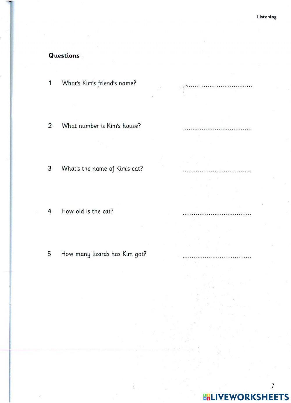 Starters - Test 1 - Book 9 - Listening