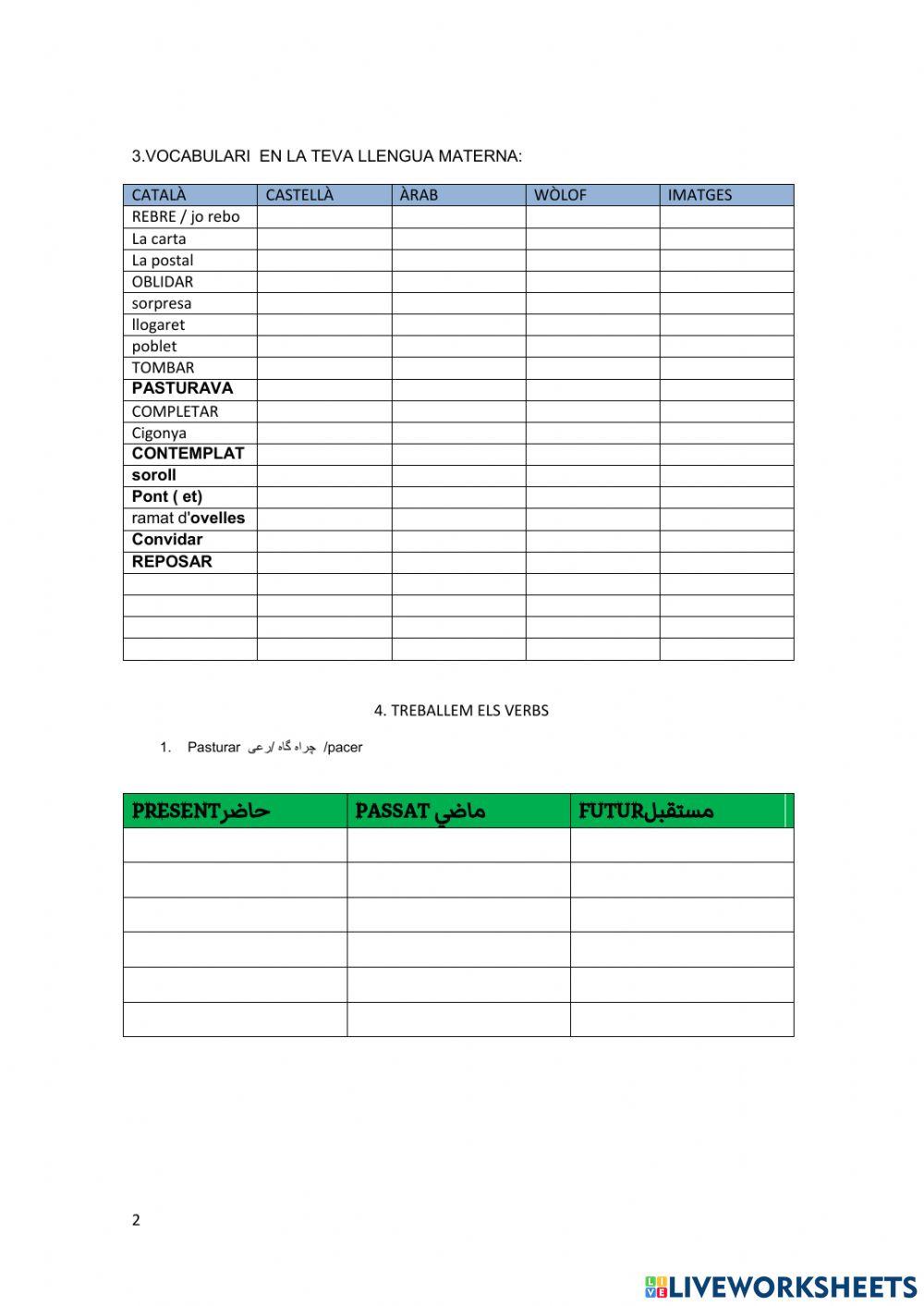 La postal  en català بطاقة  بريدية