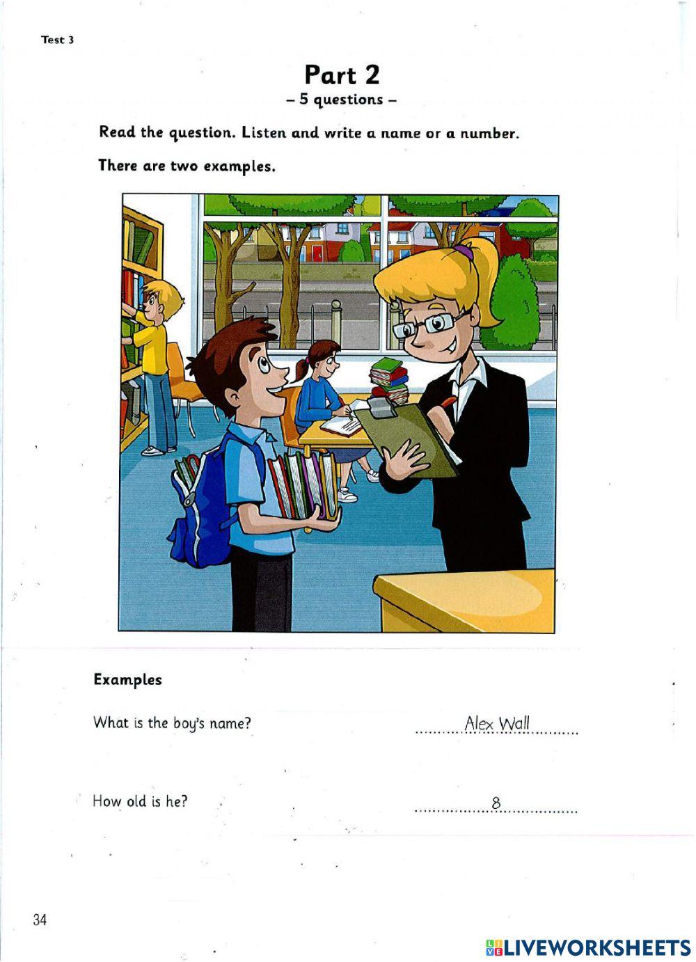 Starters - Test 3 - Book 9 - Listening