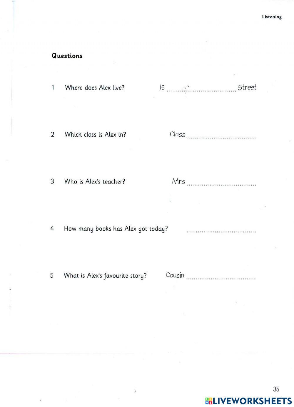 Starters - Test 3 - Book 9 - Listening