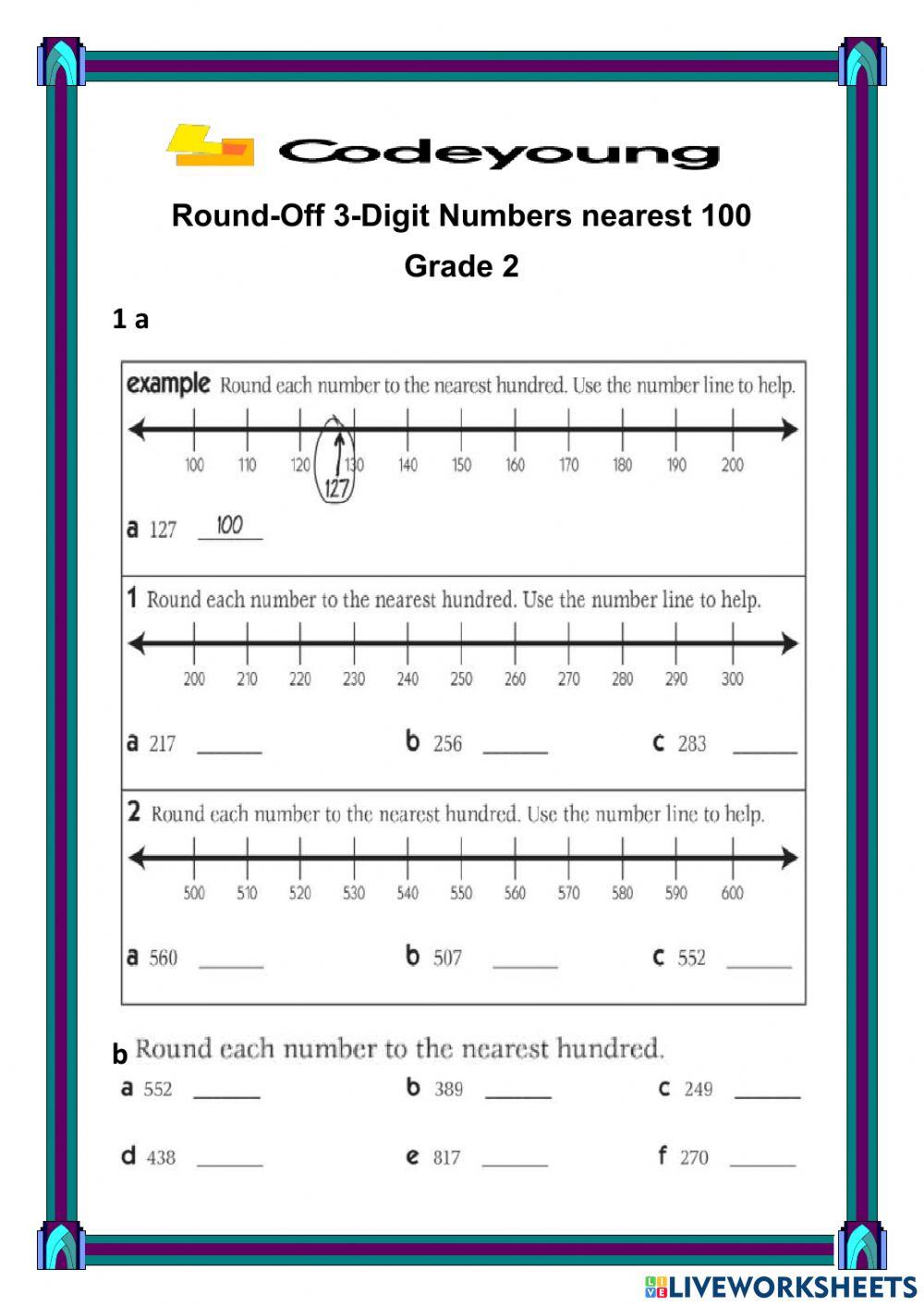 Rounding Worksheets: 2, 3, and 4 Digit Numbers