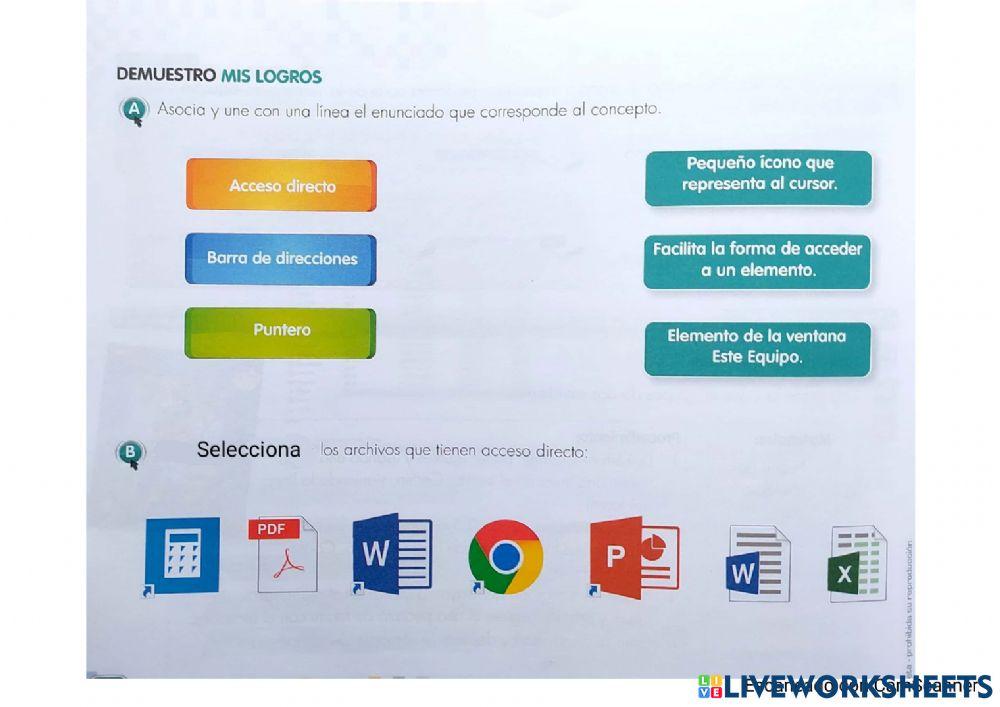 Hojas de trabajo interactivas