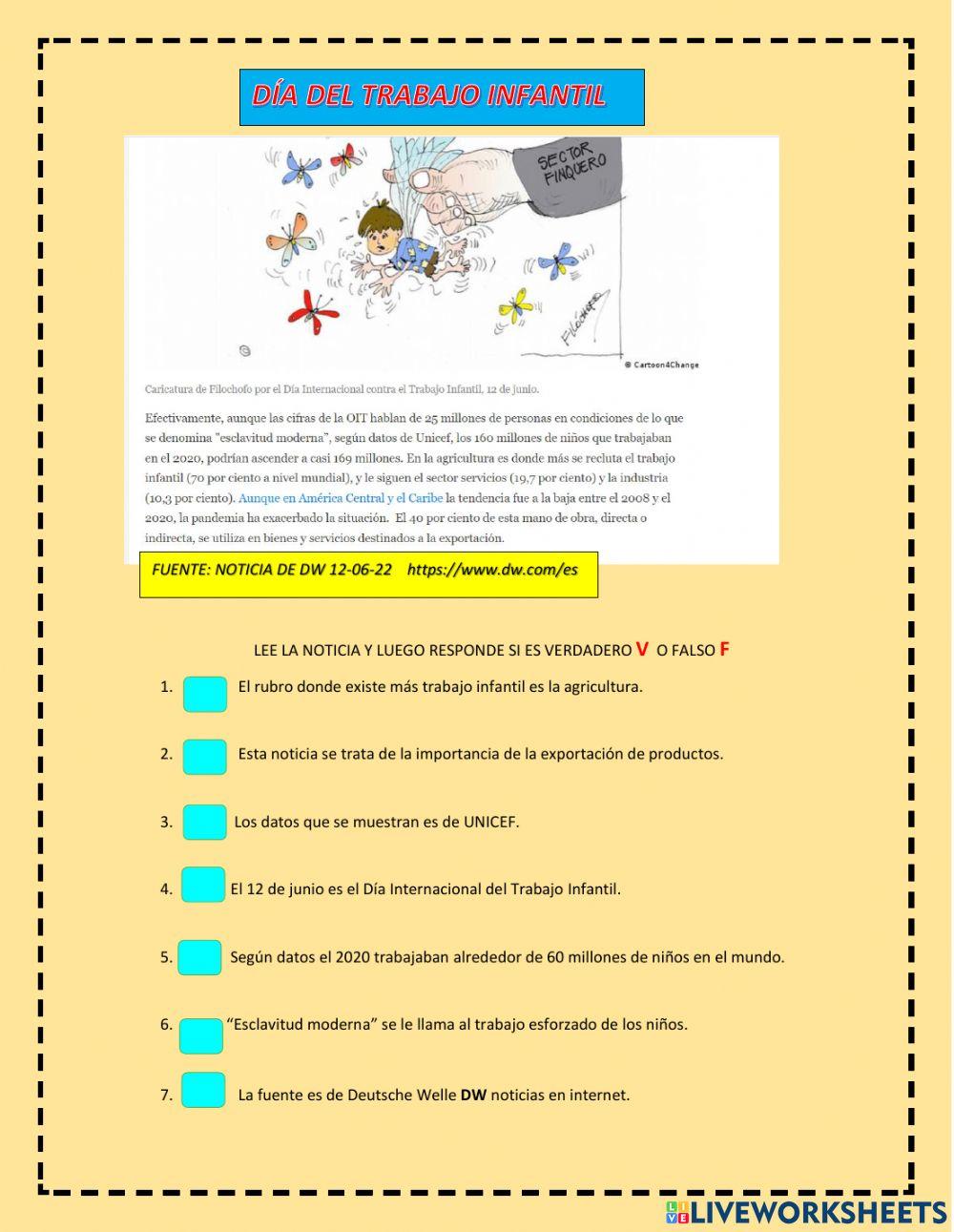 Día Internacional del Trabajo Infantil