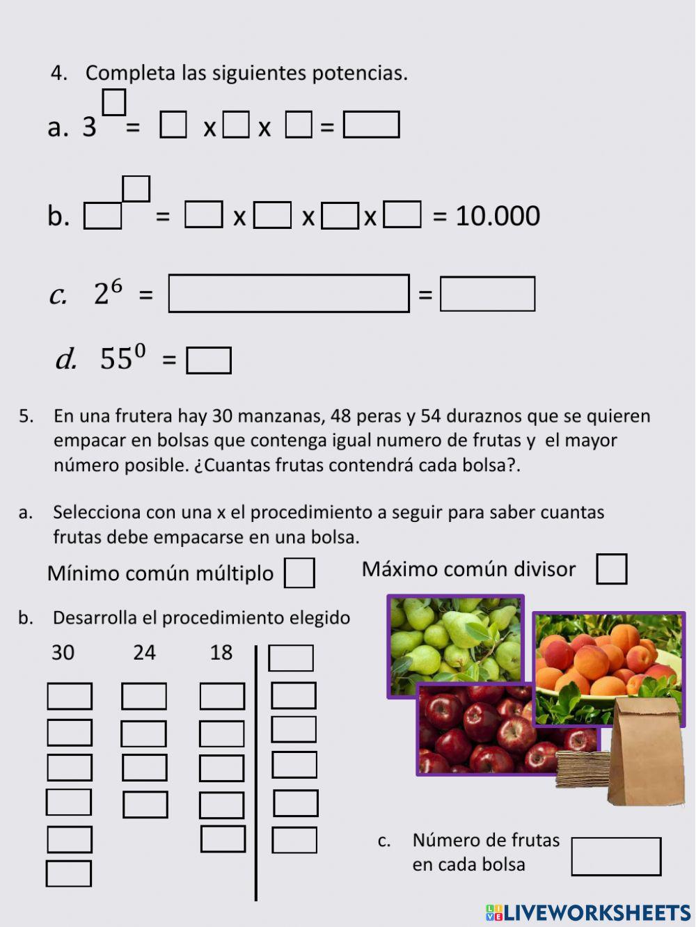 Multiplos - divisores  - potencia