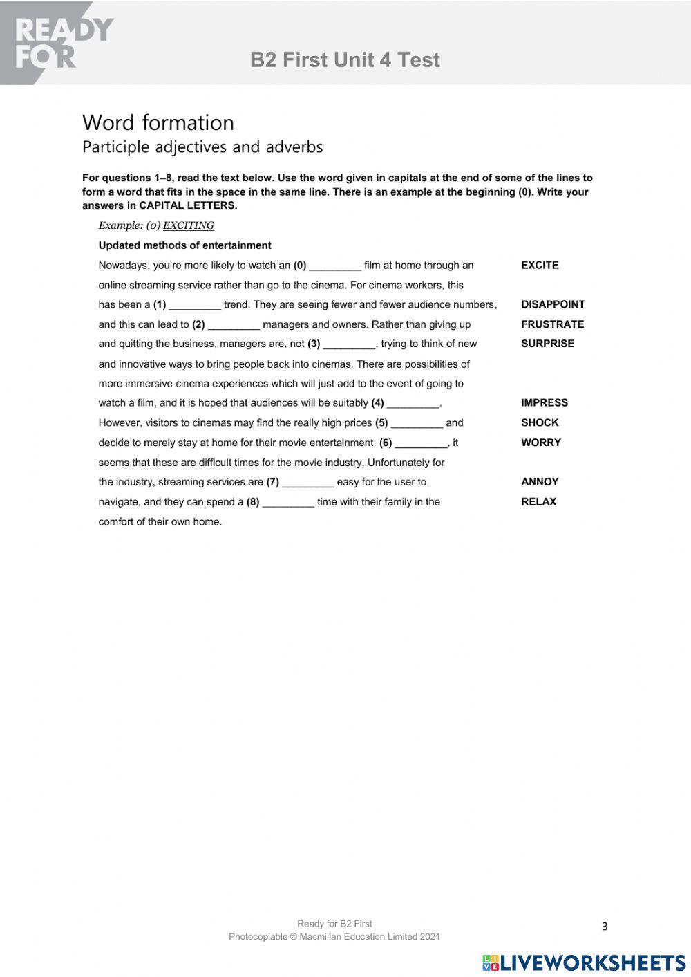 READY FOR B2 TEST UNIT 4