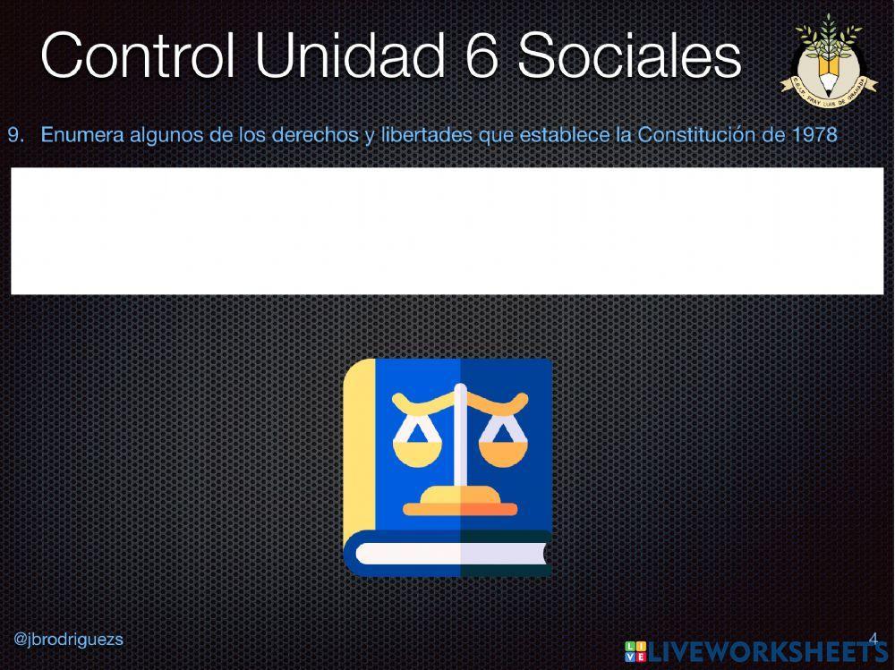 Control U.6 sociales 6º