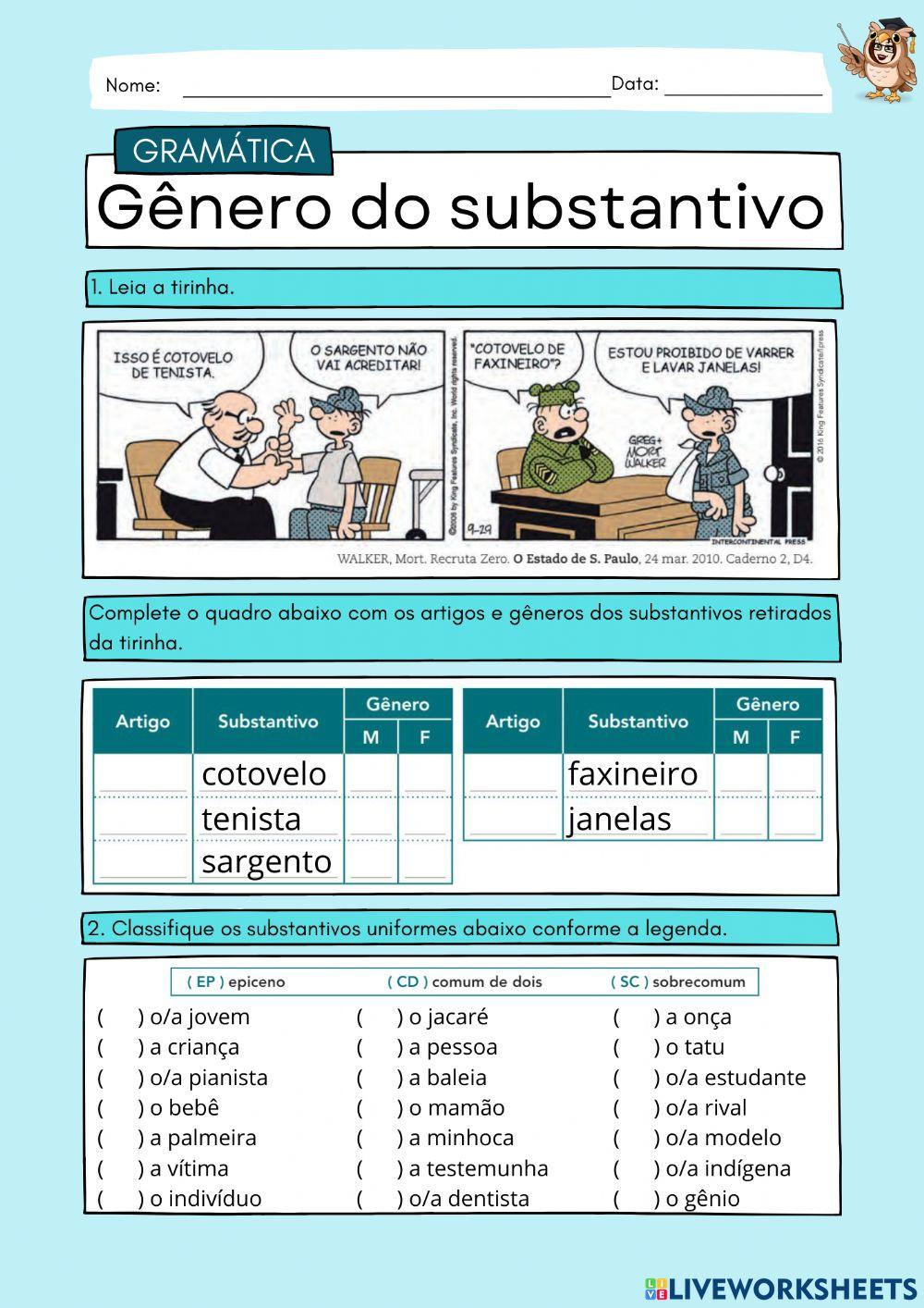 Gênero dos Substantivos