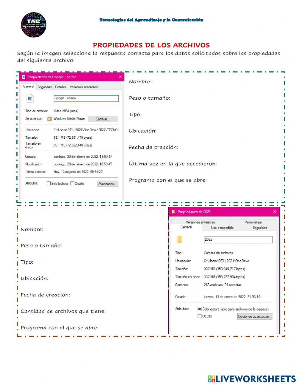 Propiedades de Archivos