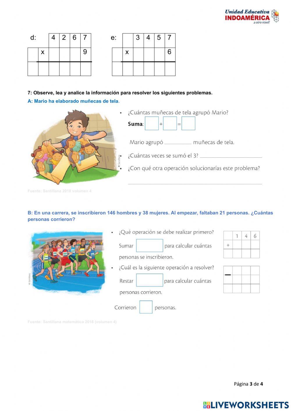 Evaluación de matemática