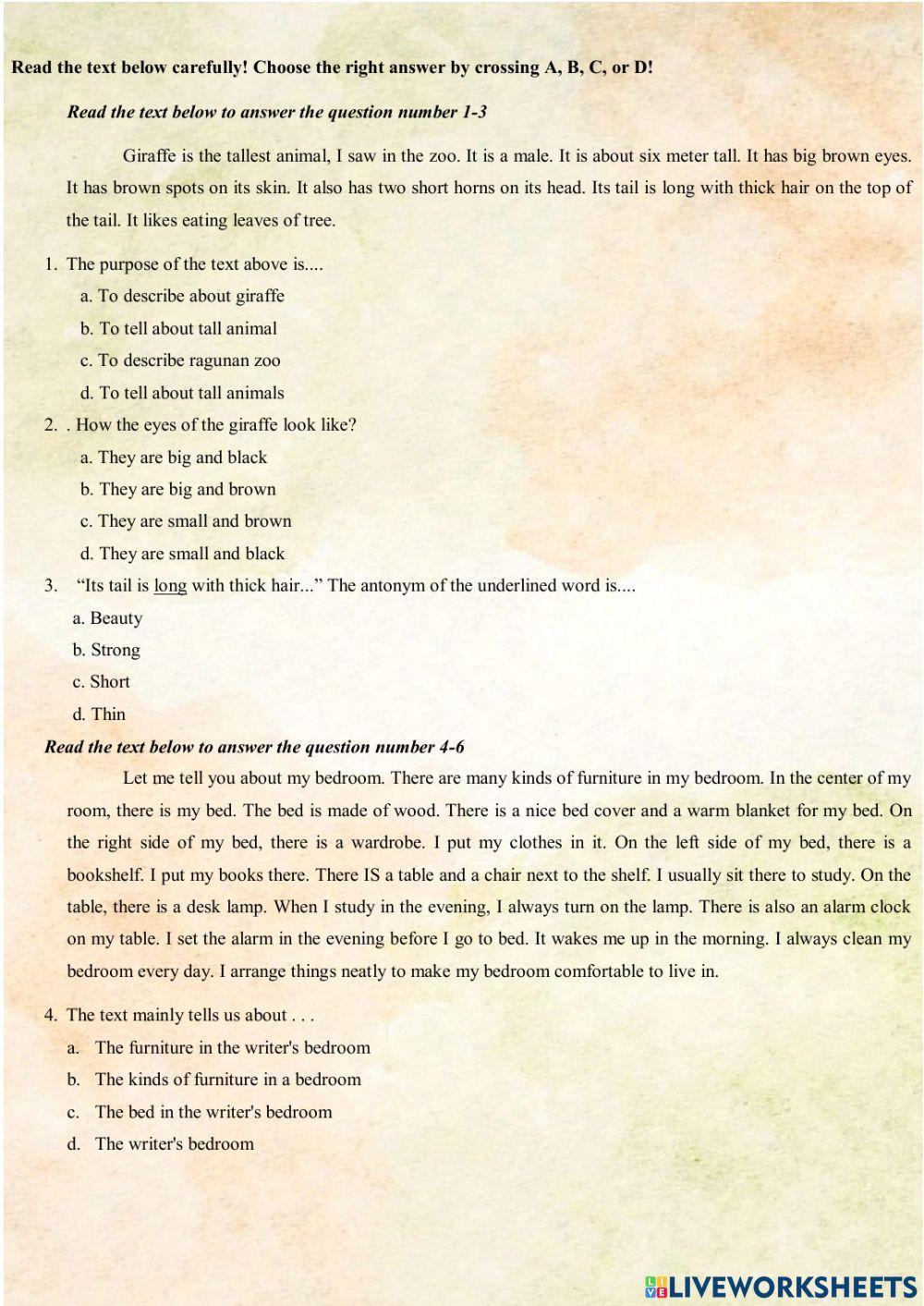 English Worksheet online exercise for 7C | Live Worksheets