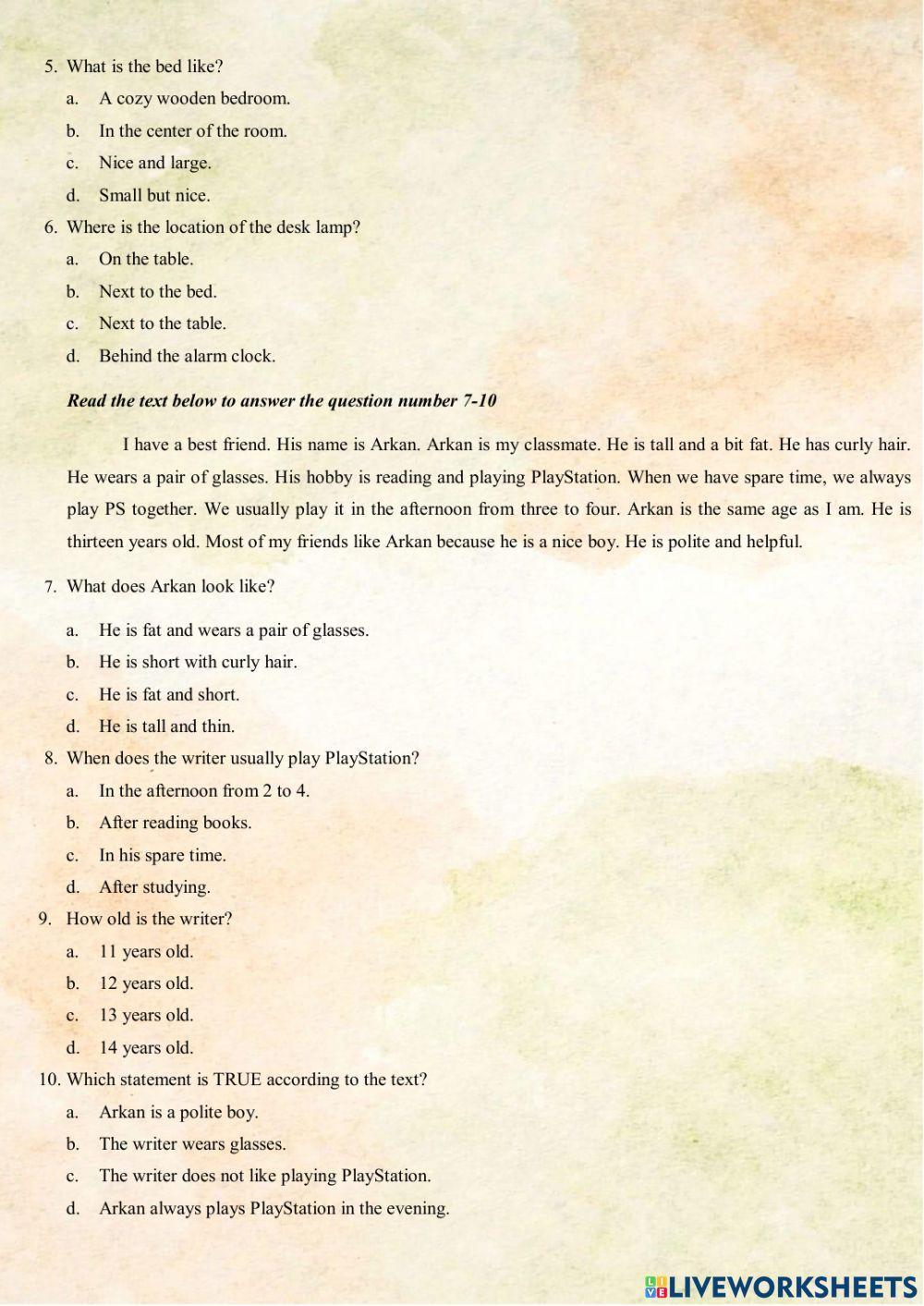 English Worksheet online exercise for 7C | Live Worksheets